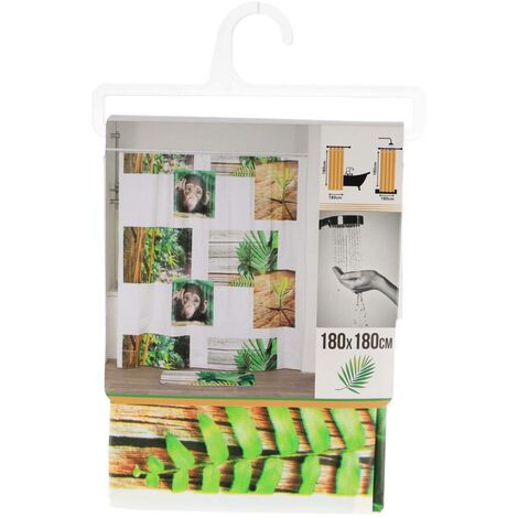 Tenda Doccia PEVA 180x180 Cm - Stampa Faro E Mare - Resistente All'acqua