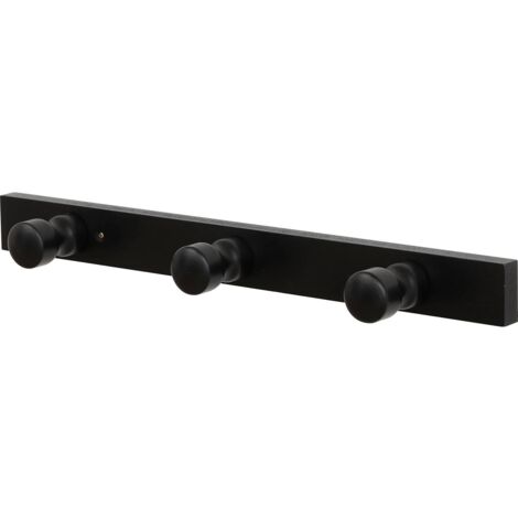 Piolo in legno da fissare con 3 ganci - nero - Tendance (1/2)