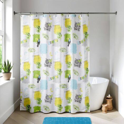 Tenda Doccia Antimuffa Hopomoon Tenda Da Doccia 180 X 180 Cm,foglie Rosa Acquerellate Tenda Vasca Da Bagno - Foto 11