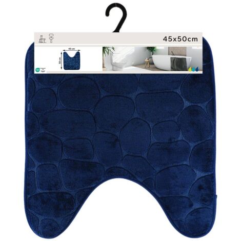 Tappetino in microfibra contour pebble 45x50 cm - blu navy - Tendance