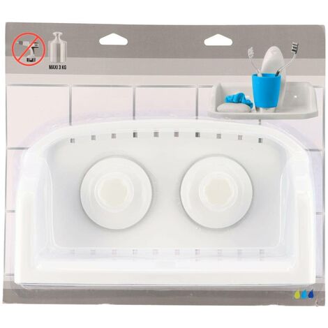 Mensola angolare Filo Doppio con Ventosa Inox Cromato 19 x 19 x 26 cm