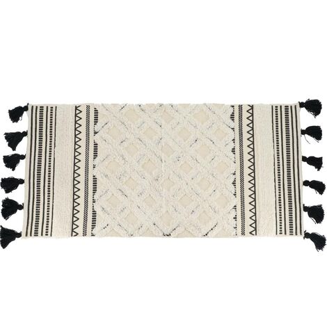 Tappeto agadir cotone altre fibre 45x90 cm - nero bianco - Tendance (1/3)