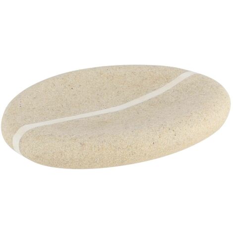 Portasapone ovale in poliresina con effetto pietra - naturale - Tendance