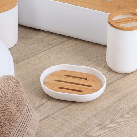 Portasapone ovale in poliresina - nero ocra - Tendance