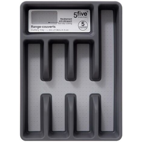 ALOANES grande vassoio organizer per posate, 5 scomparti, fodera morbida e piedini antiscivolo, portaposate, cassetto per posate, vassoio multiuso per cucina, bagno (verde chiaro