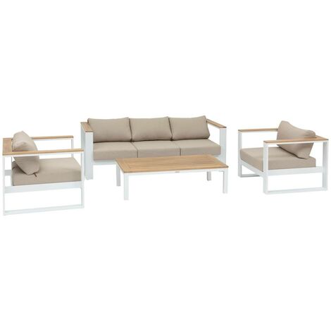 Hespéride Set Di 2 Poltrone Da Giardino Tevio In Alluminio E Legno Di Acacia, Colore Mattone - 2