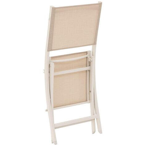 Set di 4 sedie da giardino pieghevoli in metallo e textilene grigio