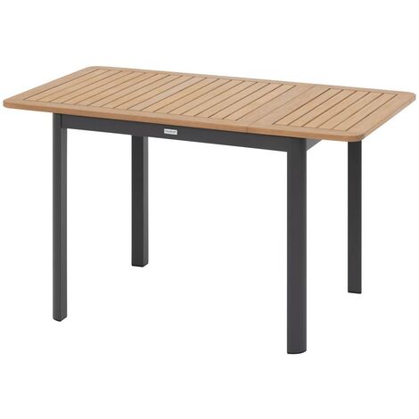 Tavolo da giardino allungabile folya in alluminio trattato con polveri epossidiche, lino e argilla, 4 posti a sedere - Hespéride