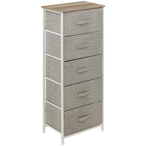 Mobile alto tissa con 5 cassetti grigio chiaro - 5five