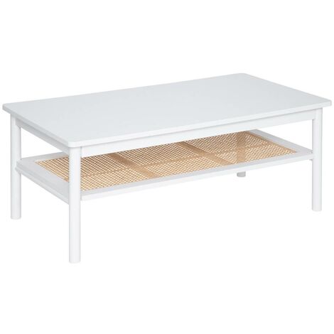 Tavolino Da Salotto In Metallo ATMOSPHERA Haja, 100x50x45 Cm, Colore Bianco, Design Lineare Moderno