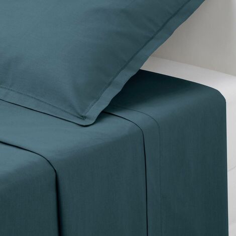 Lenzuolo piatto in cotone carina 180x290cm blu tempesta - Atmosphera créateur d'intérieur
