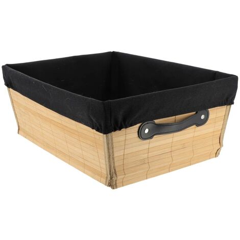 Toilette in bambù l32,5xd45xh18 cm - tessuto bambù nero - Tendance (1/2)