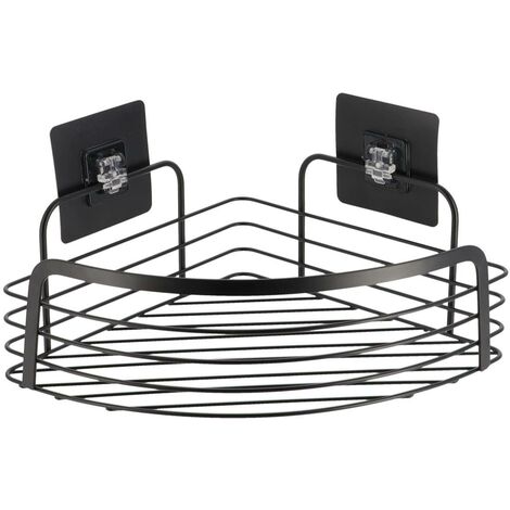 Scaffale angolare in metallo verniciato su scheda adesiva 3 m - nero opaco - Tendance (1/3)