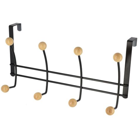 Piolo in metallo con 8 ganci in legno - legno nero - Tendance (1/2)