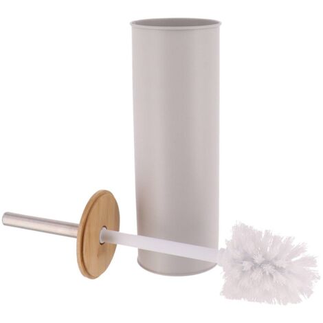 Set 2 pezzi Porta scopino e Pattumiera 5lt Grigio dettagli effetto leg