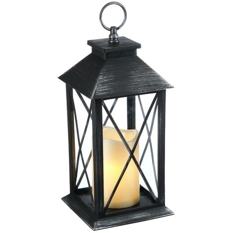 Lanterna in vetro e metallo h20cm nero - Atmosphera créateur d'intérieur