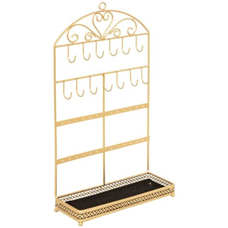 ATMOSPHERA Portagioie Feel Oro - 31,5x33 Cm - Organizer Da Tavolo Con Specchio