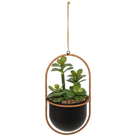 Pianta artificiale sospesa tyla pot nero h31cm - Atmosphera créateur d'intérieur (1/2)