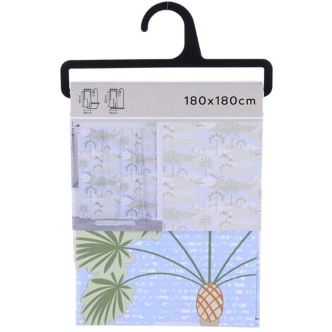 Sabichi Waves PEVA - Tenda da doccia in PEVA, 180 x 180 cm, motivo a onde, multicolore resistente alla muffa, facile da pulire, senza BPA, 12 ganci in plastica