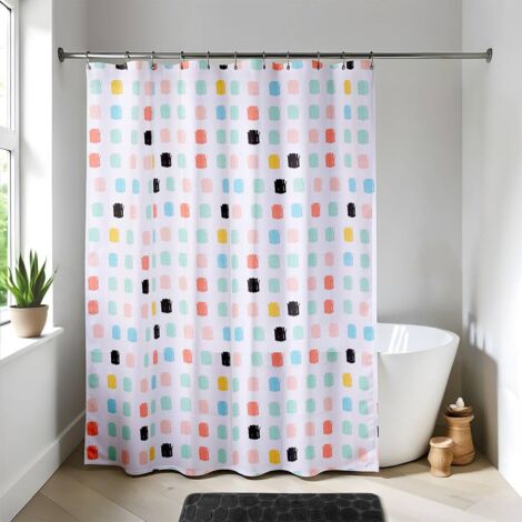 probath PEVA - Tenda da doccia, 120 x 220 cm, con anelli, lunghezza eccessiva