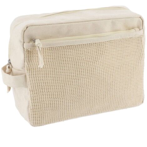Borsa da toilette in cotone con cerniera - naturale - Tendance (1/2)