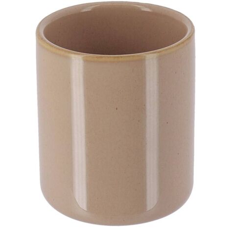 Bicchiere in gres laccato - beige - Tendance