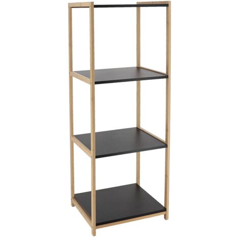 Mobili in bambù 4 ripiani in mdf nero - bambù nero - Tendance (1/3)