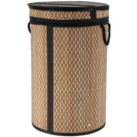 Portabiancheria 90 Litri Cesto Per Biancheria Pieghevole 90L - Tessuto Oxford, Nero, Portatile E Idrorepellente Cesto Organizzativo - 5