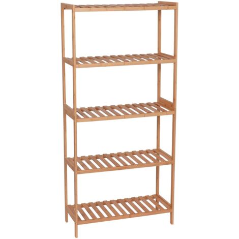 5five Scaffale A 2 Ripiani In Bambù Nero - Lunghezza 40 Cm, Mobiletto Portaoggetti Per Cucina, Bagno, Soggiorno