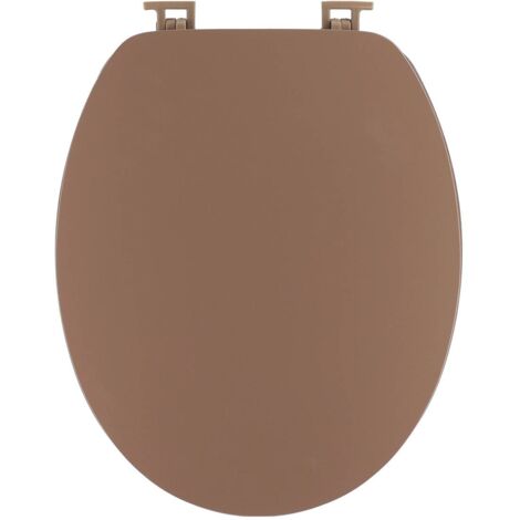 Sedile e coperchio in mdf da 18 pollici con design in acacia e chiusure in plastica - caramello - Tendance (1/3)