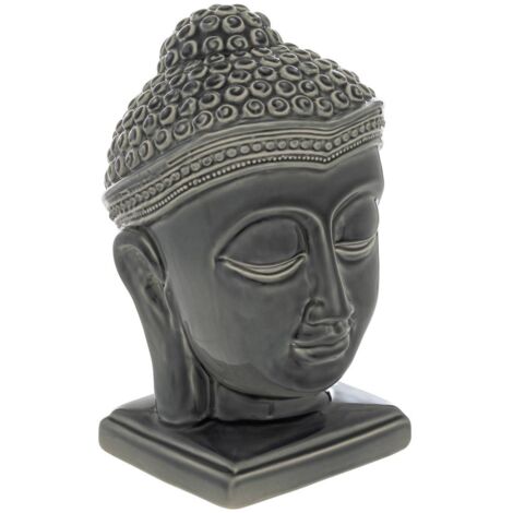 Statua di buddha yola in ceramica grigia h22,5 cm - Atmosphera créateur d'intérieur (1/2)