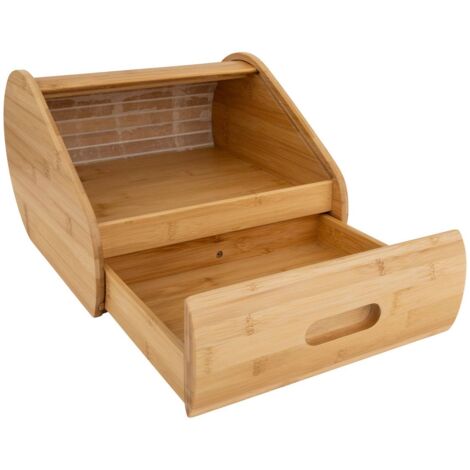 SCATOLA PER IL PANE IN BAMBÙ CON COPERCHIO IN METALLO 365x25x13CM Bianco Opaco 3 Contenitori 89646503