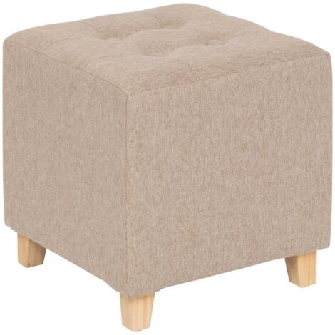 Pouf Lavon blanc 38x35x35cm - Atmosphera créateur d'intérieur