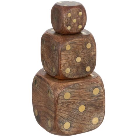 Set di 3 cubi decorativi Roger in legno di mango, apribili
