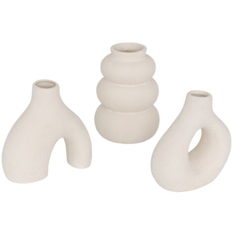 Set di 3 soliflores in ceramica bianca iora h9cm - Atmosphera créateur d'intérieur