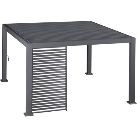 Pergola bioclimatica evora - 1 3 lati - 1,2 x 2,3 m grafite - Hespéride