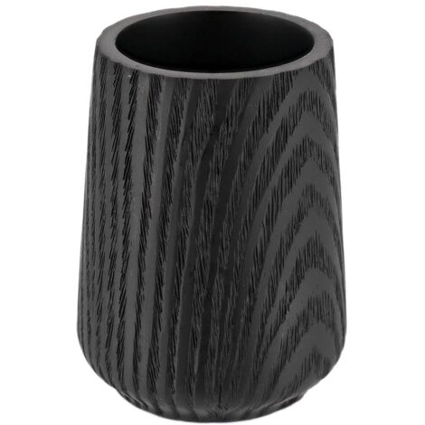 MSV Bicchiere In Poliresina Effetto Ceramica Nera Luanda - 8.6x6x10.6 Cm, Oggettistica Design Per Casa