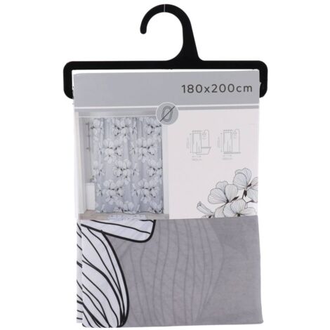 Tenda Doccia Douceur D'Intérieur 180x200 Cm Grigia | In Poliestere Con Ganci E Occhielli Inclusi - 4