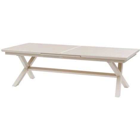 Tavolo da giardino allungabile axiome in alluminio, effetto legno, lino e argilla, 12 posti a sedere - Hespéride (1/5)