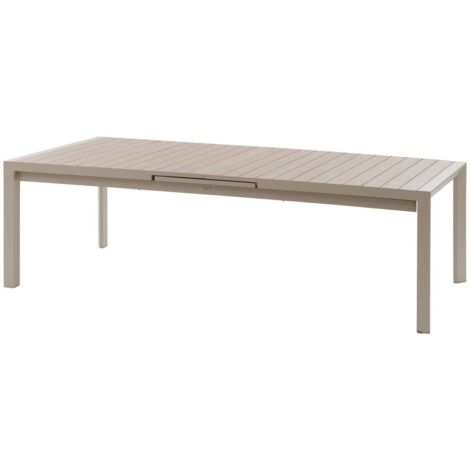 Tavolo da giardino allungabile évasion in lino e legno d argilla, 14 posti a sedere in alluminio verniciato - Hespéride (1/5)