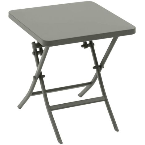 Tavolino da giardino quadrato in acciaio greensboro, verde alloro 40 x 40 cm  - Hespéride