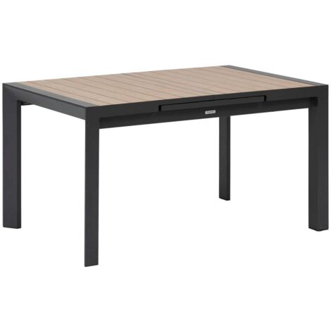 Tavolo da giardino allungabile évasion in legno effetto miele e grafite, con 8 posti a sedere, con ante in alluminio - Hespéride