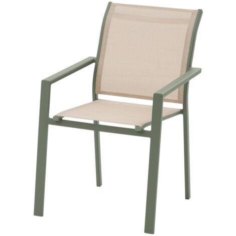 Hespéride Poltrona Da Giardino Impilabile Piazza – Alluminio Trattato, Colore Lino E Tonka, Seduta In Texaline, 56x65x87 Cm - 4