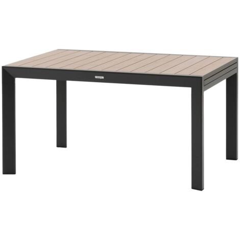 Tavolo da giardino allungabile scorrevole in alluminio a 10 posti évasion effetto legno miele e grafite - Hespéride