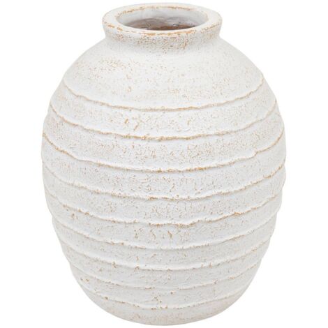 ATMOSPHERA Vaso Lenka In Ceramica E Rattan Bianco – Altezza 28,5 Cm, Diametro 18 Cm - 2