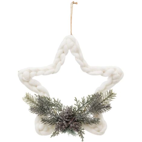 Decorazione per albero di natale in lana stella smerigliata ramo 30cm - Atmosphera créateur d'intérieur (1/2)