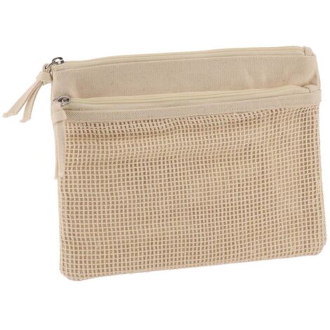 Astuccio multiuso in cotone con cerniera - naturale - Tendance (1/2)