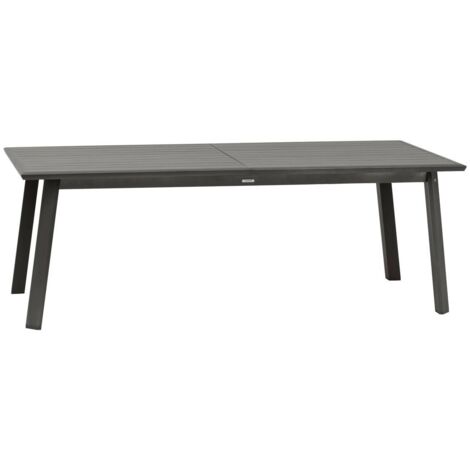 Hespéride - Tavolo da giardino quadrato allungabile Paradize graphite a 10 posti in alluminio epossidico