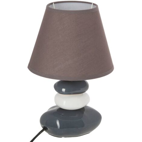 Lampada in ceramica Leny H31cm - Galet bleu gris blanc/gris - Atmosphera créateur d'intérieur