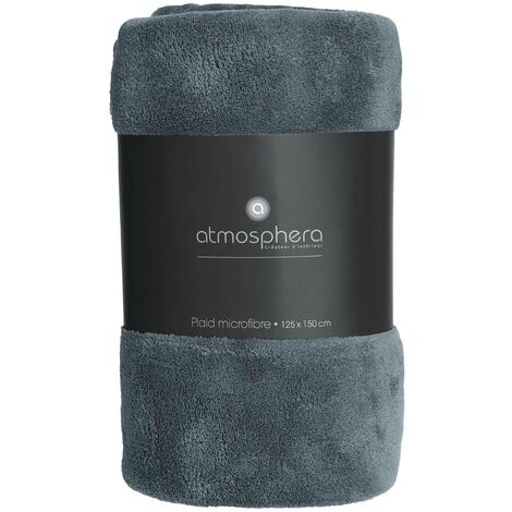 ATMOSPHERA Plaid In Microfibra Kiesa - Coperta Morbida Per Divano, Colore Blu Tempesta, Dimensioni 130x180cm - 3